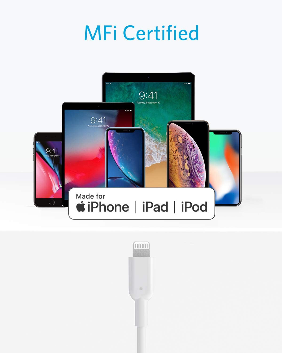 Anker cable with MFi Certified for Apple devices