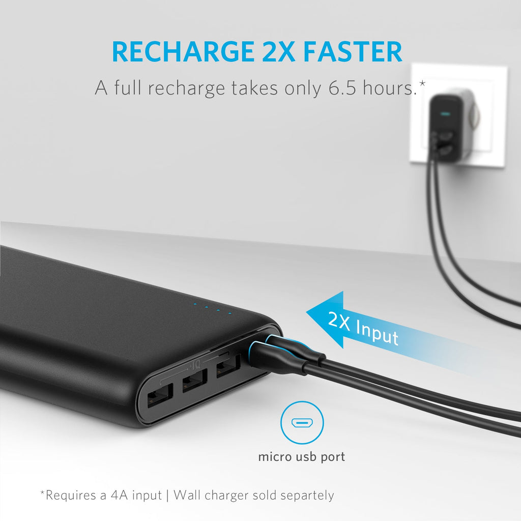 Anker portable charger with micro usb for fast recharge