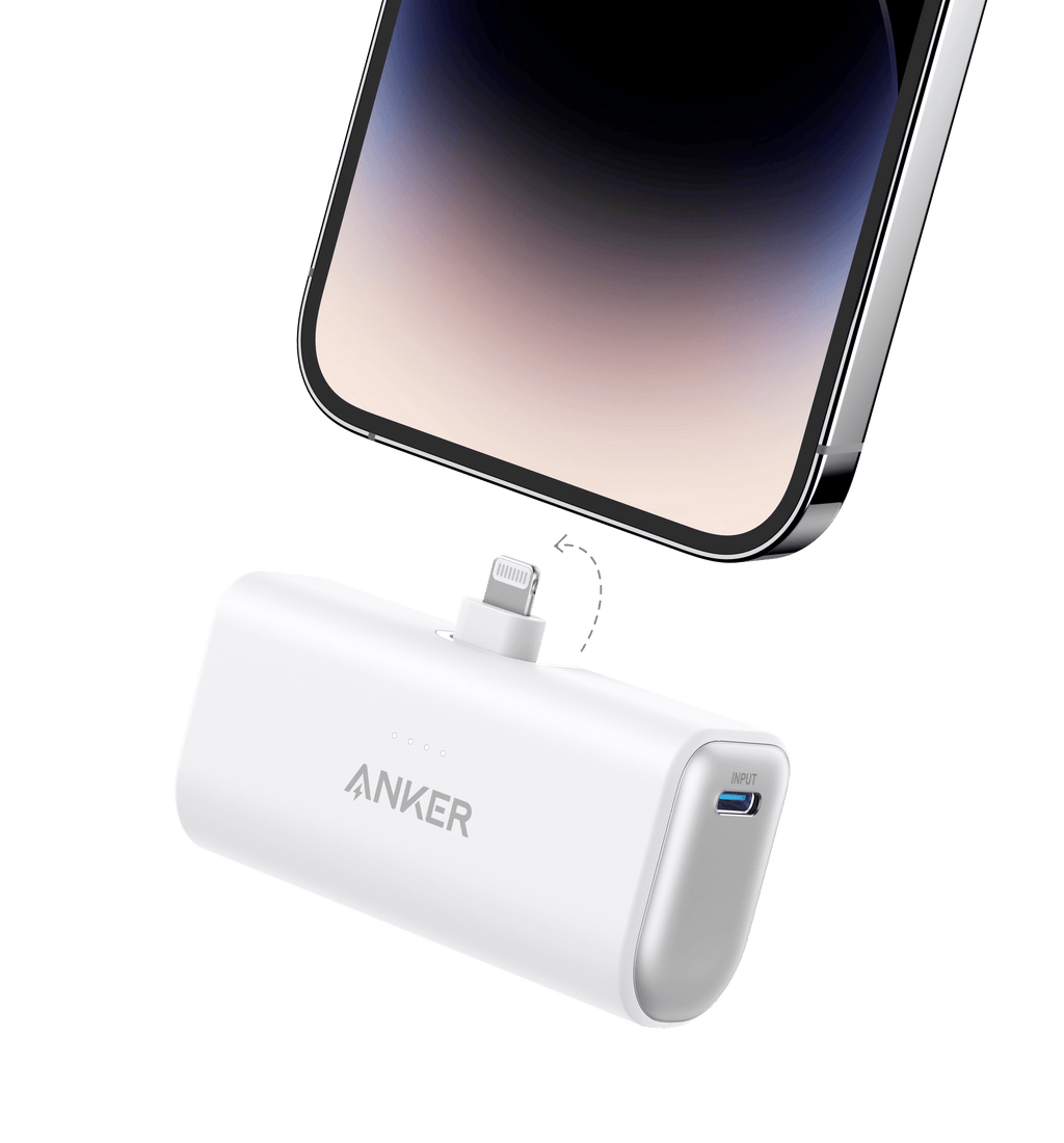 Anker portable charger with iPhone for easy Lightning connection