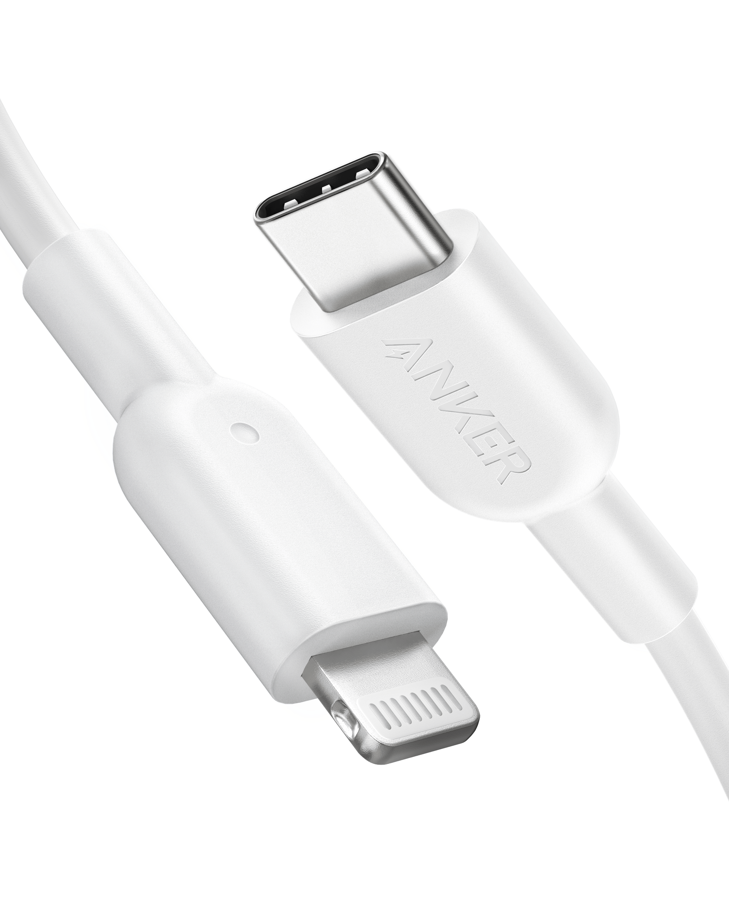 Anker white USB-C to Lightning cable for charging